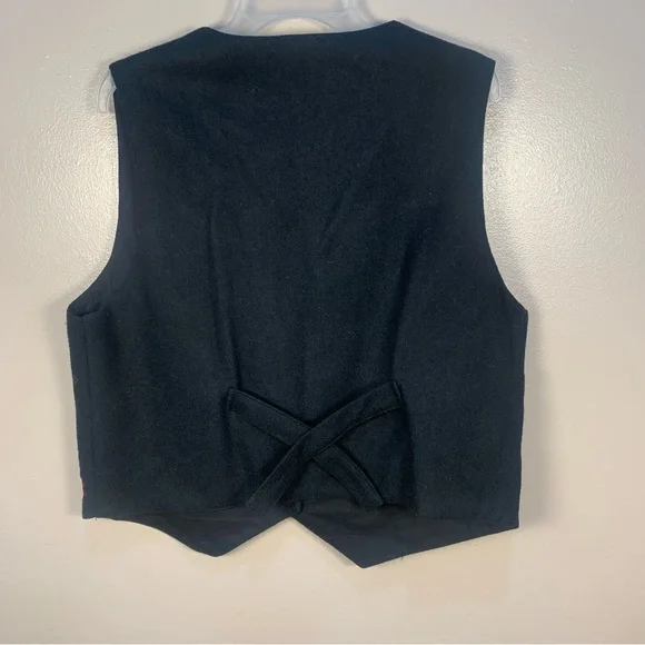 VTG Winona Wool Blend Appliqué Holly Branch western Vest - Picture 9 of 12